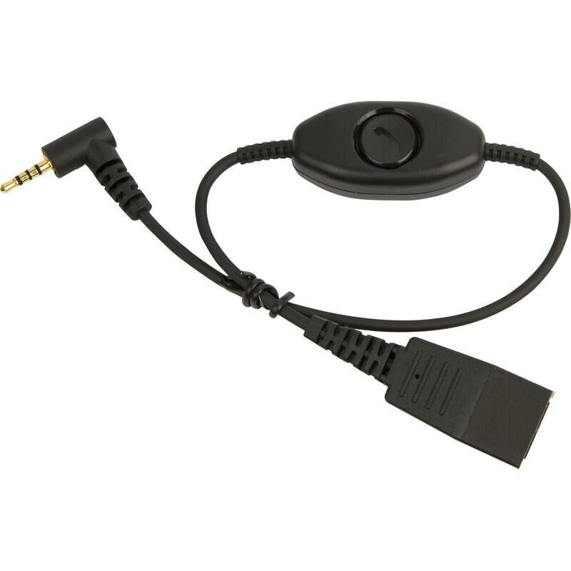 JABRA QD TO 2.5MM STRAIGHT CORD WITH PUSH TO TALK, 0.5M