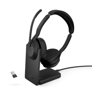 Jabra Evolve2 55 MS Stereo BT Headset w Charging Stand, Link 380 USB-A
