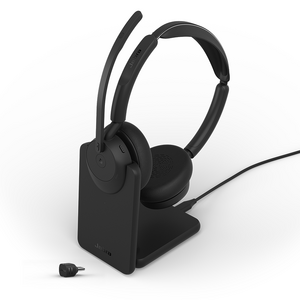 Jabra Wireless Evolve3 45 Headset-MS-Stereo-Bluetooth-ANC-W/Charging Stand+Link390-USB A