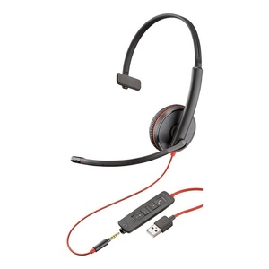 HP Poly Blackwire C3215 Corded Headset - Mono - UC - 3.5mm - USB A