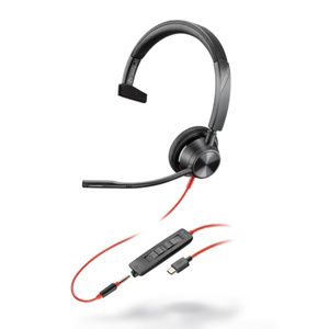 Plantronics Blackwire 3315 Corded Headset - Monaural - UC - 3.5mm - USB A 