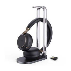 Yealink (BH76) Wireless Headphones - Stereo - MS Certified - Active Noise Cancelling with Charging Stand - BT51 USB A Dongle - Black - USB A