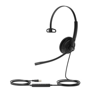 Yealink (UH34) Wired Headphones - Mono - UC Certified - Active Noise Cancelling Microphone - Leather Cushion - USB A