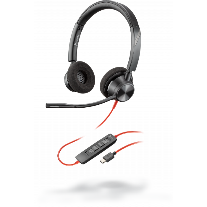 Poly Plantronics Blackwire 3320 UC Stereo USB-C Corded Headset