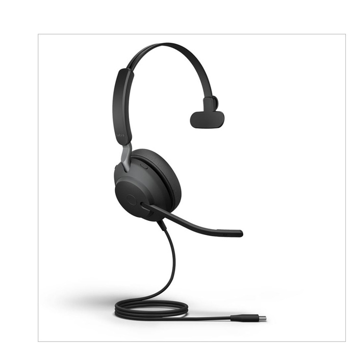 JABRA Evolve2 40 SE Mono Wired Headset - UC Certified - Noise Cancelling Mic - Lightweight Prof Grade Speakers - USB C