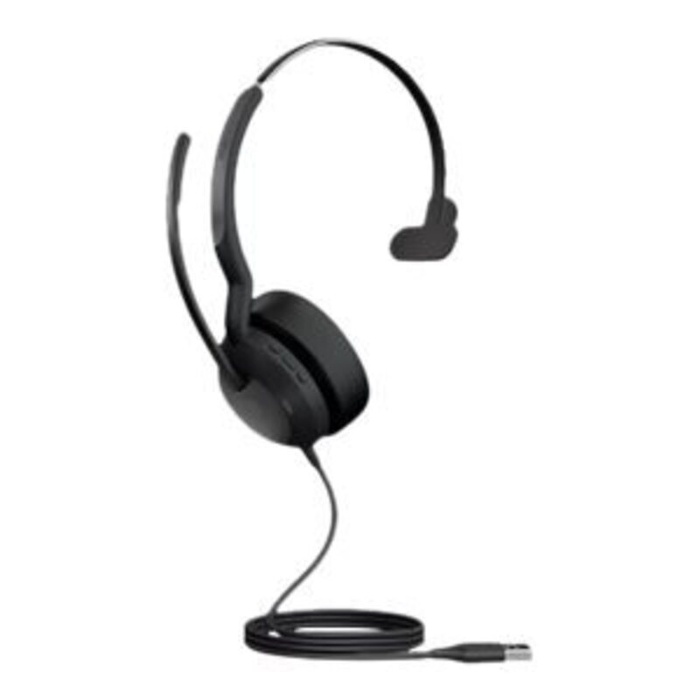JABRA Evolve2 50 Mono Wired Headset - UC Certified - Active Noise Cancelling Air Comfort Clearvoice - USB A