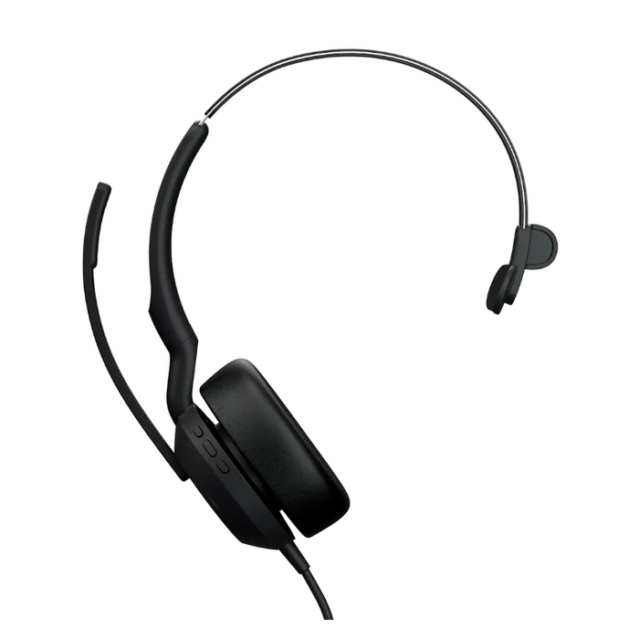 JABRA Evolve2 50 Mono Wired Headset - Microsoft Teams & Open Office Certified - Active Noise Cancelling Air Comfort Clearvoice - USB C + A