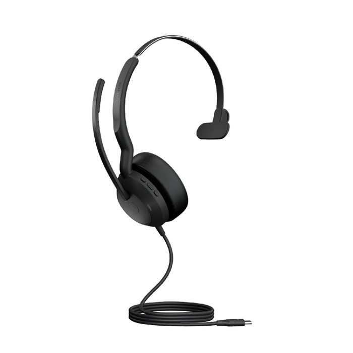 JABRA Evolve2 50 Mono Wired Headset - Microsoft Teams & Open Office Certified - Active Noise Cancelling Air Comfort Clearvoice - USB C