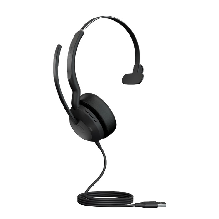 JABRA Evolve2 50 Mono Wired Headset - Microsoft Teams & Open Office Certified - Active Noise Cancelling Air Comfort Clearvoice - USB A