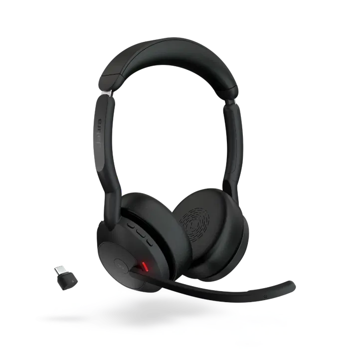 Jabra Evolve2 55 MS Stereo Bluetooth Headset w Link 380 USB-C