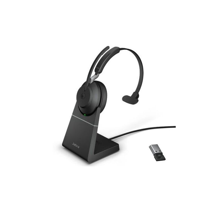 Jabra Evolve2 65 MS Single Ear Headset, USB-C w Stand