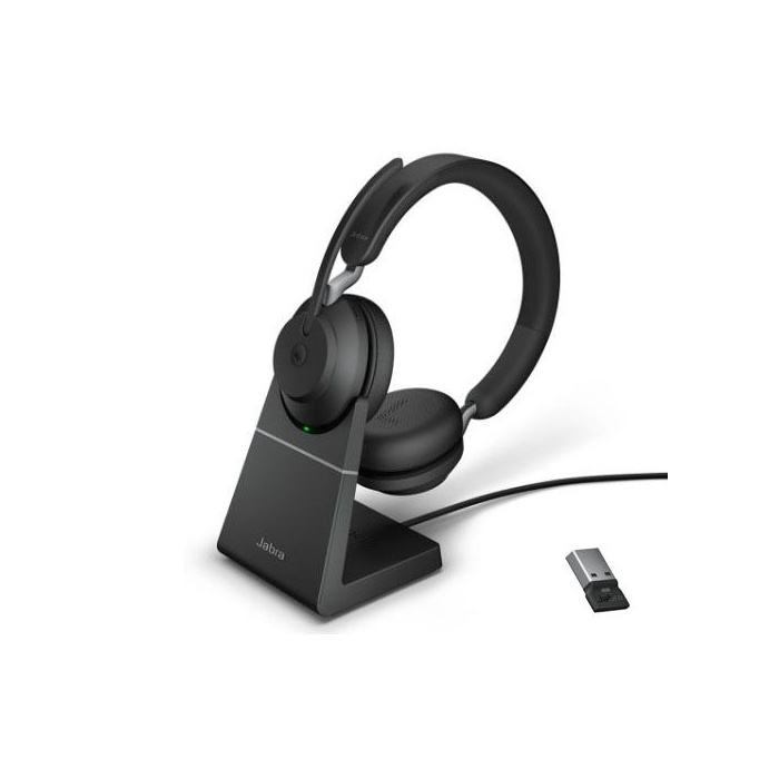 Jabra Evolve2 65 Flex MS Stereo Wireless Headset, USB-A w Stand
