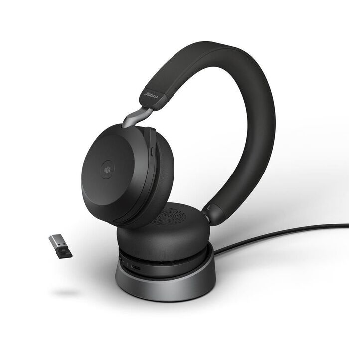 Jabra Evolve2 75 MS Stereo Headset, USB-A with Charging Stand
