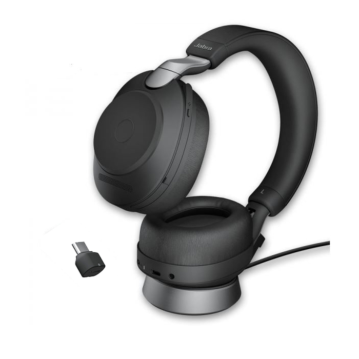 Jabra Evolve2 85 MS Stereo Wireless Headset w Charging Stand, USB-C