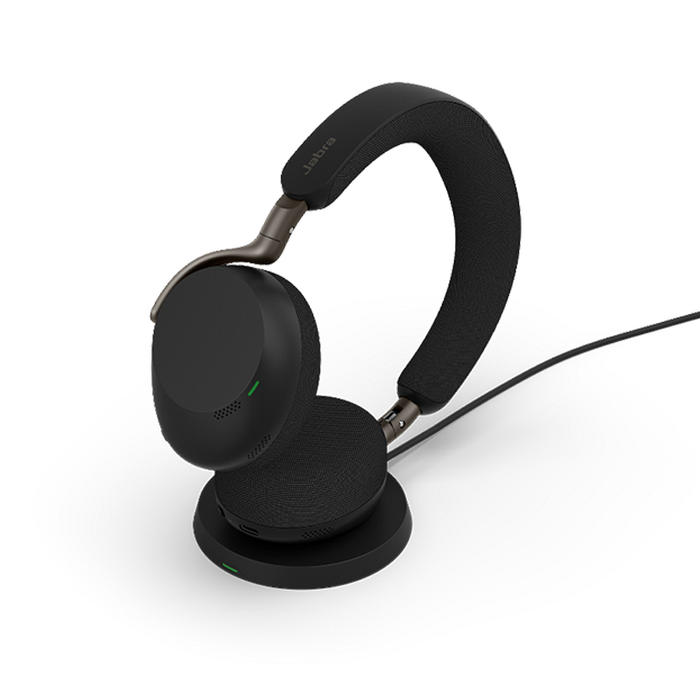 Jabra Wireless Evolve3 75 Headset - UC - Stereo - Bluetooth - Active Noise Cancelling - w/Wireless Charging Pad - Link390A