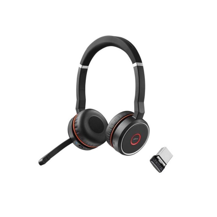 Jabra EVOLVE 75 Stereo SE MS Headset w 380A USB Dongle