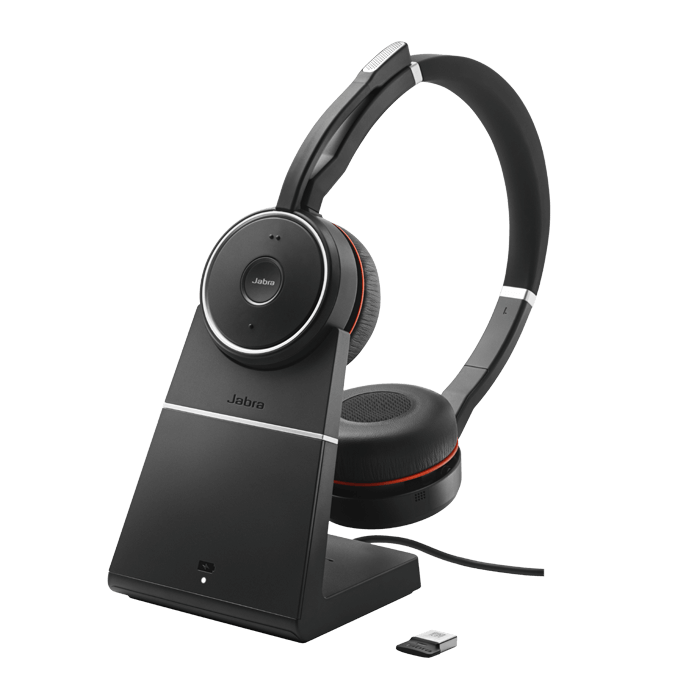 Jabra EVOLVE 75 Stereo SE MS w Charging Stand and 380A USB Dongle