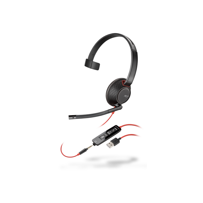 HP Poly Blackwire C5210 UC Mono USB-A & 3.5mm Corded Headset