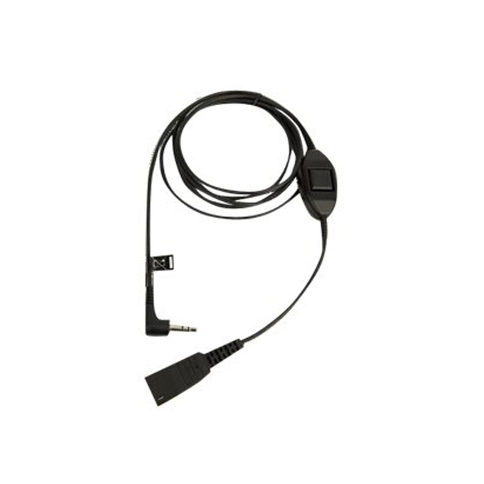 Jabra Cord - QD to 3.5mm w/PTT, 0.5m Straight Suits most 3.5mm phones (Alcatel, I-Phone, BB)