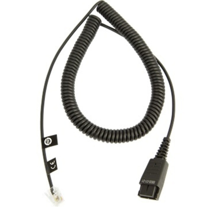 Cord - QD to RJ9, 2m Curly Standard Cord, un-amplified