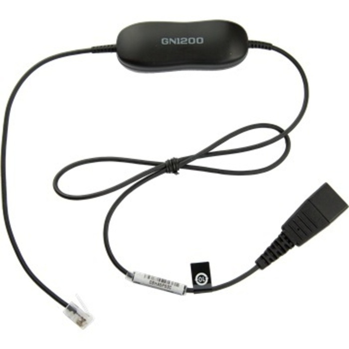 Jabra GN 1200 Smart Cord, 1m Straight Suits 90% of all handsets - RJ Bottom Cord with Tuner Inbuilt