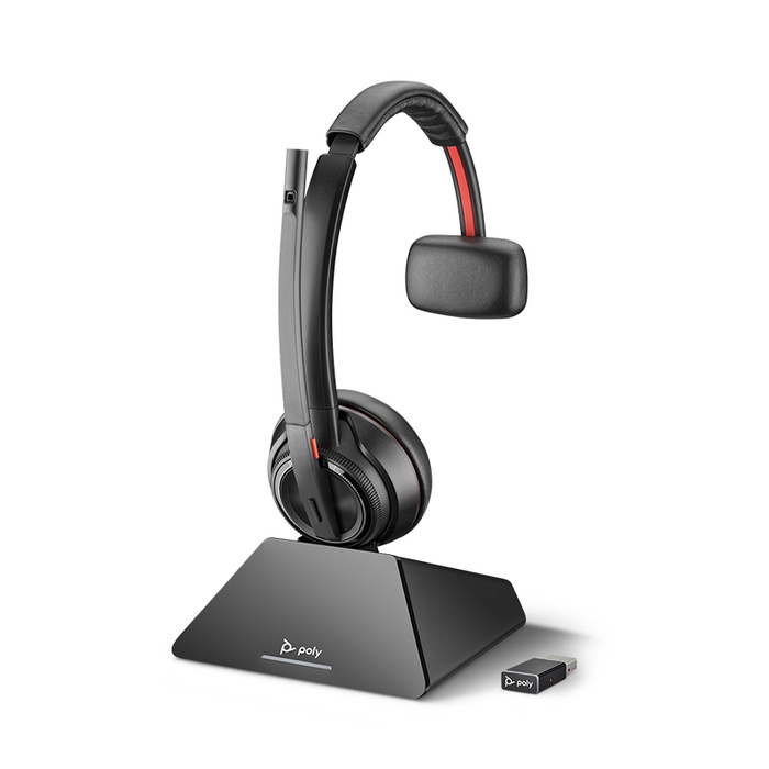 Plantronics Savi S8210 Wireless Headset - Mono - UC Certified - OTH - USB A - D200 DECT Adapter