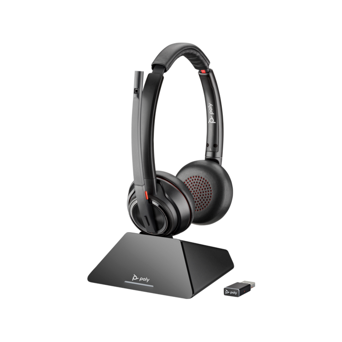Plantronics Savi S8220-M Wireless Headset - Stereo - UC Certified - OTH - USB A - SFB - PC
