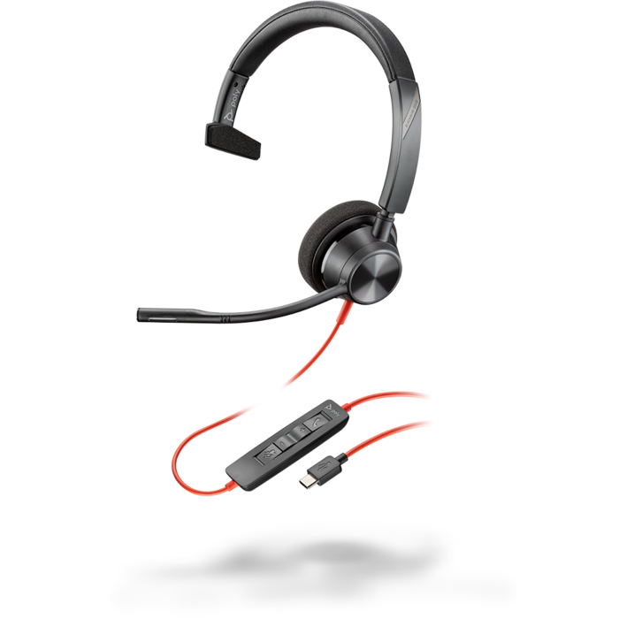 Poly Plantronics Blackwire 3310-M UC Single Ear USB-C Corded Headset