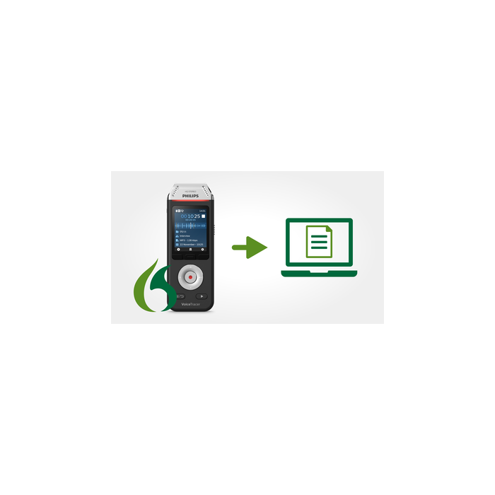 Philips DVT2810 VoiceTracer Audio Recorder – With Dragon Recorder Edition License