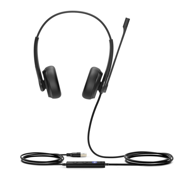 YEALINK WIRED (UH34) MS DUAL HEADPHONES SET, NOISE CANCELLING MICROPHONE, LEATHCUSHION, USB-A