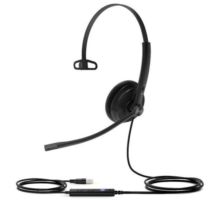 Yealink (UH34) Wired Headphones - Mono - MS Certified - Active Noise Cancelling Microphone - USB A