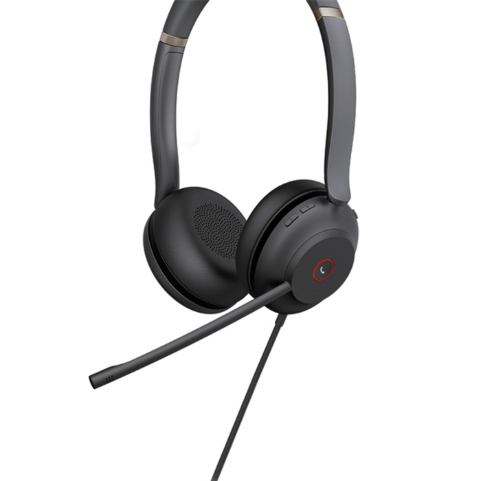 Yealink  (UH37) Wired Headphones - Stereo - UC - Active Noise Cancelling Microphone - Leather - USB C + A Adaptor