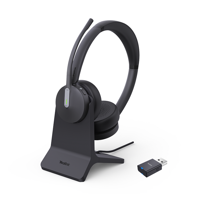Yealink (WH64) DECTHybrid Headphones - Stereo - MS Certified - Bluetooth - WDD60 DECT Dongle - Charging Stand