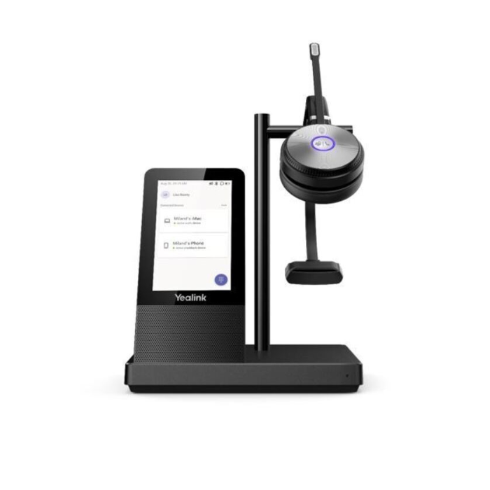 Yealink (WH66) Wireless DECT Headphones - Mono - MS Certified - 4" Touch Screen Base - Speakerphone -EX DEMO